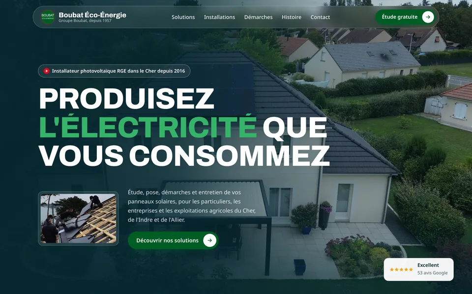 Site web réalisé pour Boubat Éco-Énergie