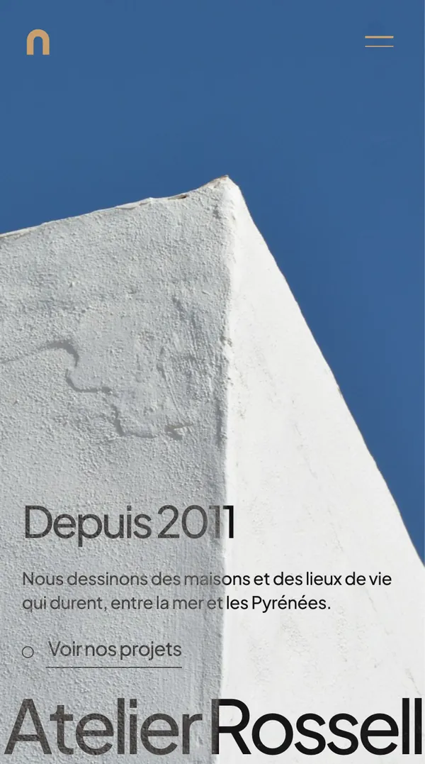 Site web réalisé pour Atelier Rossell, Architecte · Perpignan