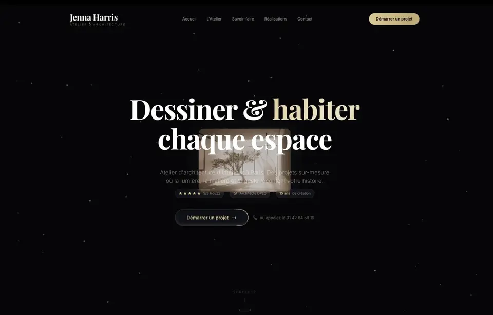 Site web réalisé pour Jenna Harris