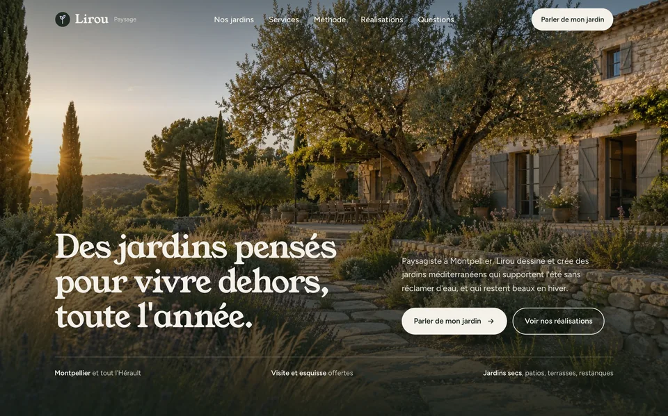 Site web réalisé pour Lirou Paysage